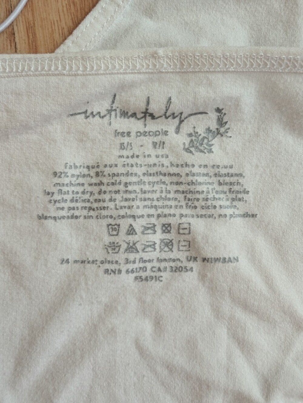 Free People Intimately White Skinny Strap Seamless Brami Size XS/S - Picture 4 of 8